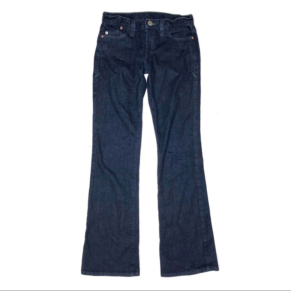 Armani Exchange Dark Wash Bootcut Jeans Size 2 Short Mid Rise Stretch Denim